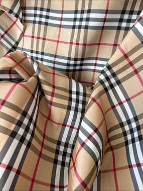 Scrap Piece of Red, White and Black Plaid Bemberg Lining